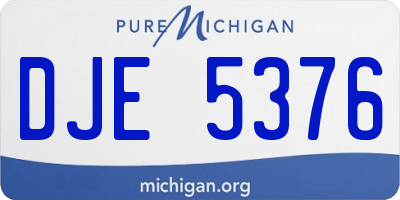 MI license plate DJE5376