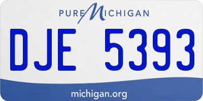 MI license plate DJE5393