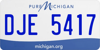 MI license plate DJE5417