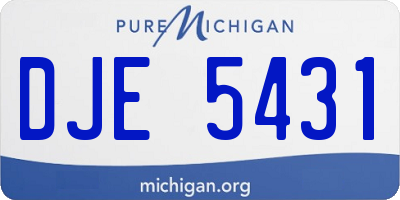 MI license plate DJE5431
