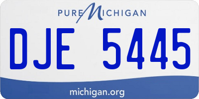 MI license plate DJE5445