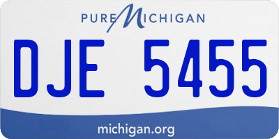 MI license plate DJE5455
