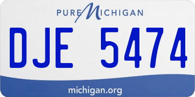 MI license plate DJE5474