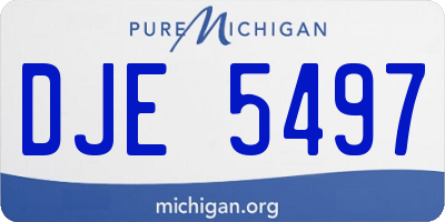 MI license plate DJE5497