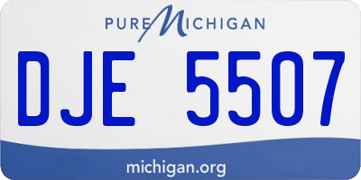 MI license plate DJE5507