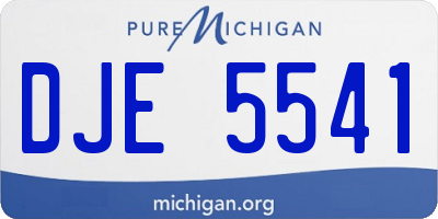 MI license plate DJE5541