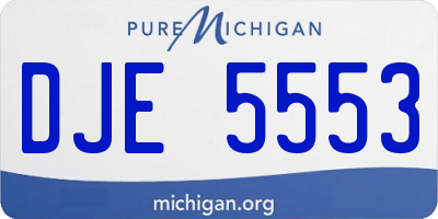 MI license plate DJE5553
