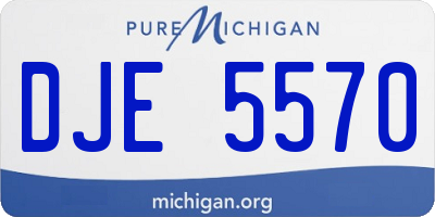 MI license plate DJE5570