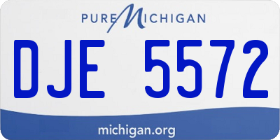 MI license plate DJE5572