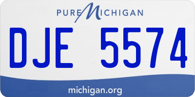 MI license plate DJE5574