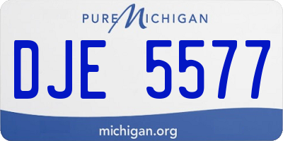MI license plate DJE5577
