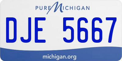 MI license plate DJE5667