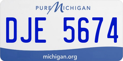 MI license plate DJE5674