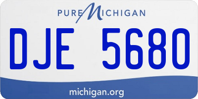 MI license plate DJE5680