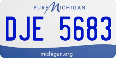 MI license plate DJE5683