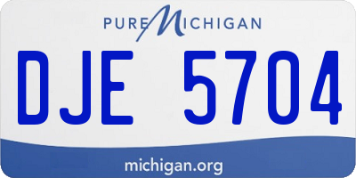 MI license plate DJE5704