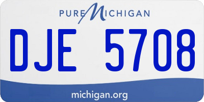 MI license plate DJE5708