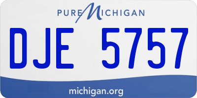 MI license plate DJE5757