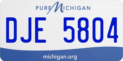 MI license plate DJE5804