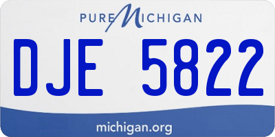 MI license plate DJE5822
