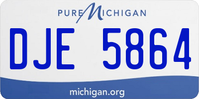 MI license plate DJE5864