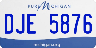MI license plate DJE5876