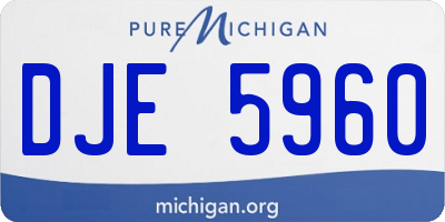 MI license plate DJE5960