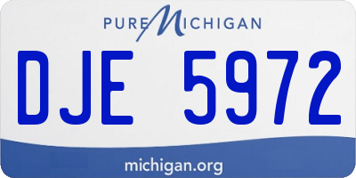 MI license plate DJE5972
