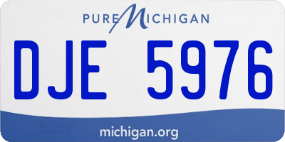 MI license plate DJE5976