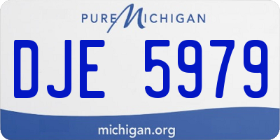 MI license plate DJE5979