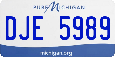 MI license plate DJE5989