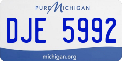 MI license plate DJE5992