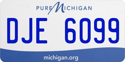 MI license plate DJE6099