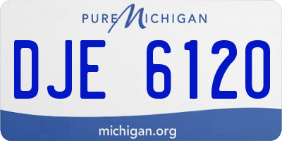 MI license plate DJE6120