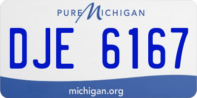 MI license plate DJE6167