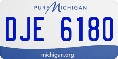 MI license plate DJE6180