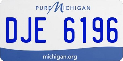 MI license plate DJE6196