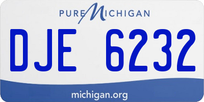 MI license plate DJE6232