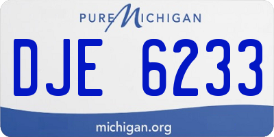 MI license plate DJE6233