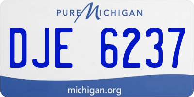 MI license plate DJE6237