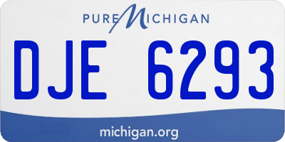 MI license plate DJE6293