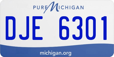 MI license plate DJE6301