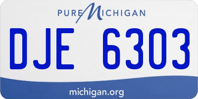 MI license plate DJE6303