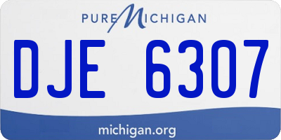 MI license plate DJE6307