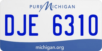 MI license plate DJE6310