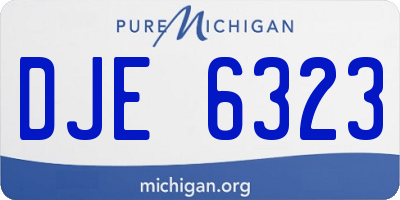 MI license plate DJE6323