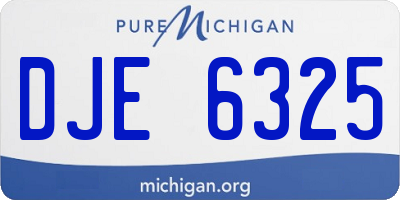 MI license plate DJE6325