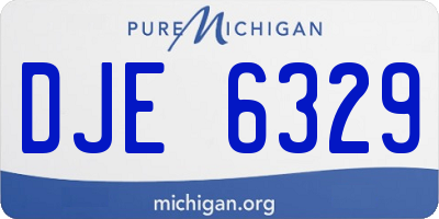MI license plate DJE6329
