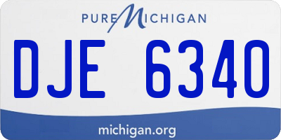 MI license plate DJE6340