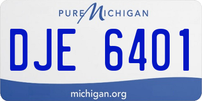 MI license plate DJE6401